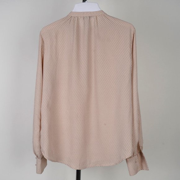 H & M Women's Long Sleeve Polka Dot Blouse In Pink Size 2 - Picture 4 of 5